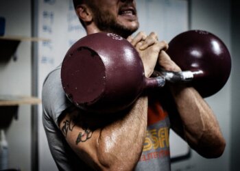 Man with kettlebell
